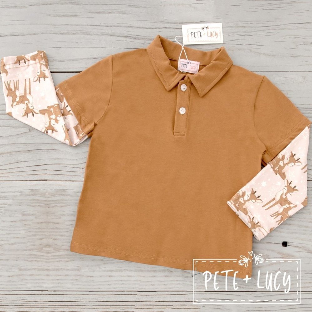 Pete + Lucy Deer and Stars boys shirt size 5